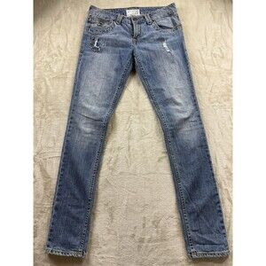 Jimmy Taverniti Jeans Women's 29 Straight Leg Distressed Air Denim